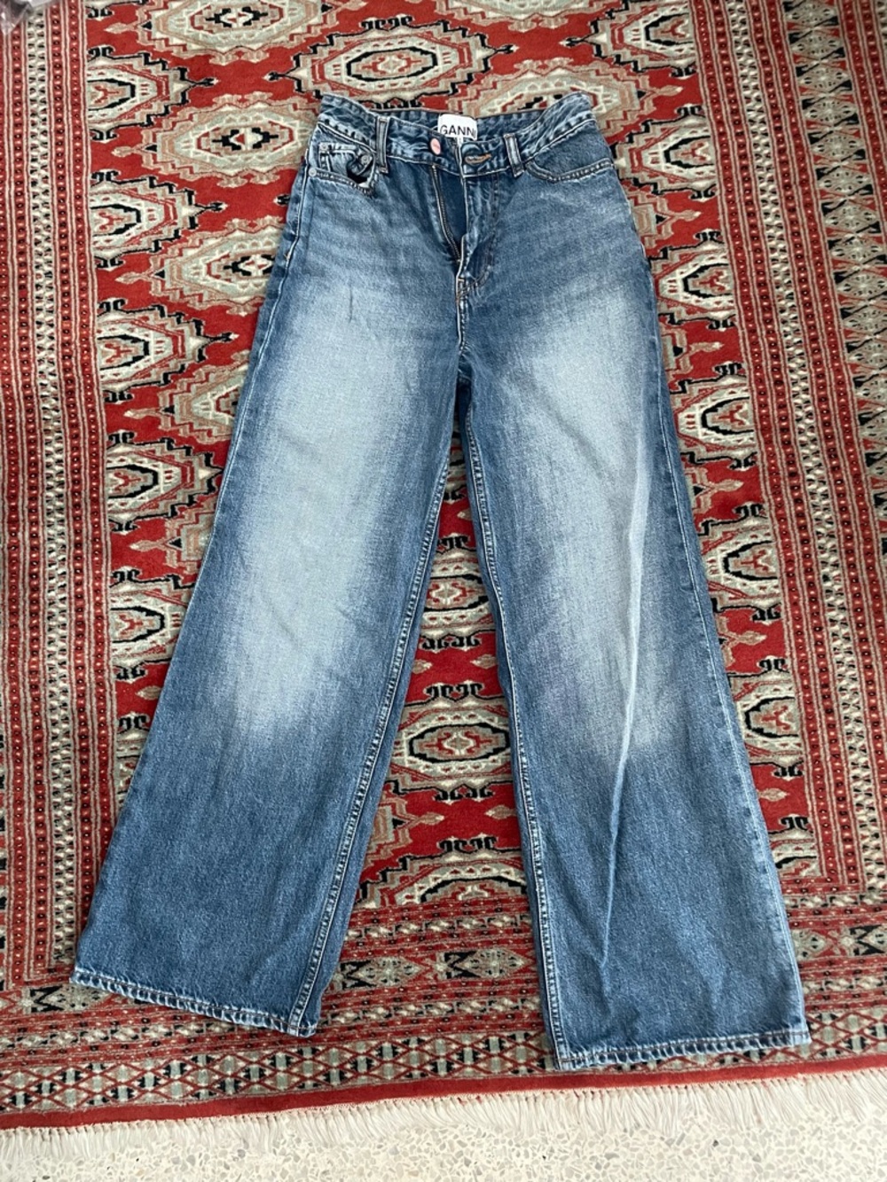 Wide-Leg Wide Blue Denim Jeans - Women's-NWT